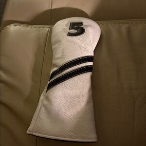 NWOT Golf Links Fairway 5 Wood Golf Head Cover black white 12" stripe